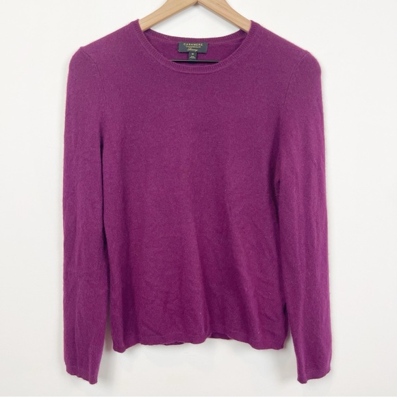 Charter Club Luxury 100% Cashmere Crewneck Sweater Purple - Picture 3 of 7